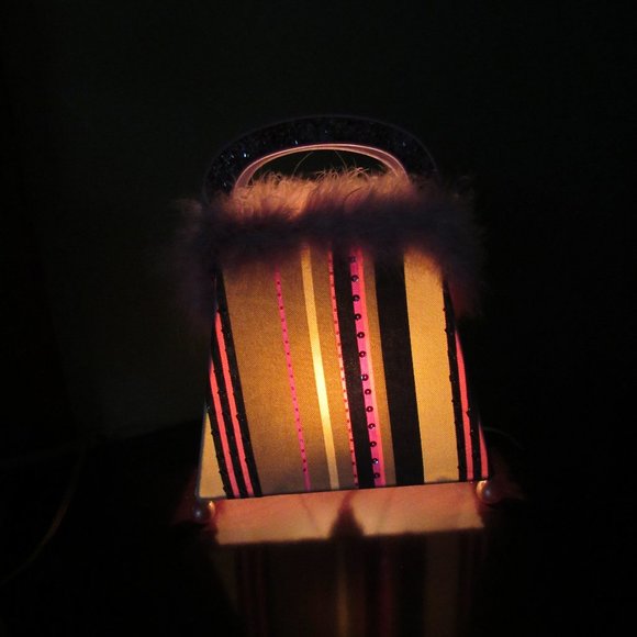 Boudoir/Bedroom Handbag Lamp. 11 3/4 x 9 1/2 x 3 1/2 Inches. - Picture 3 of 7